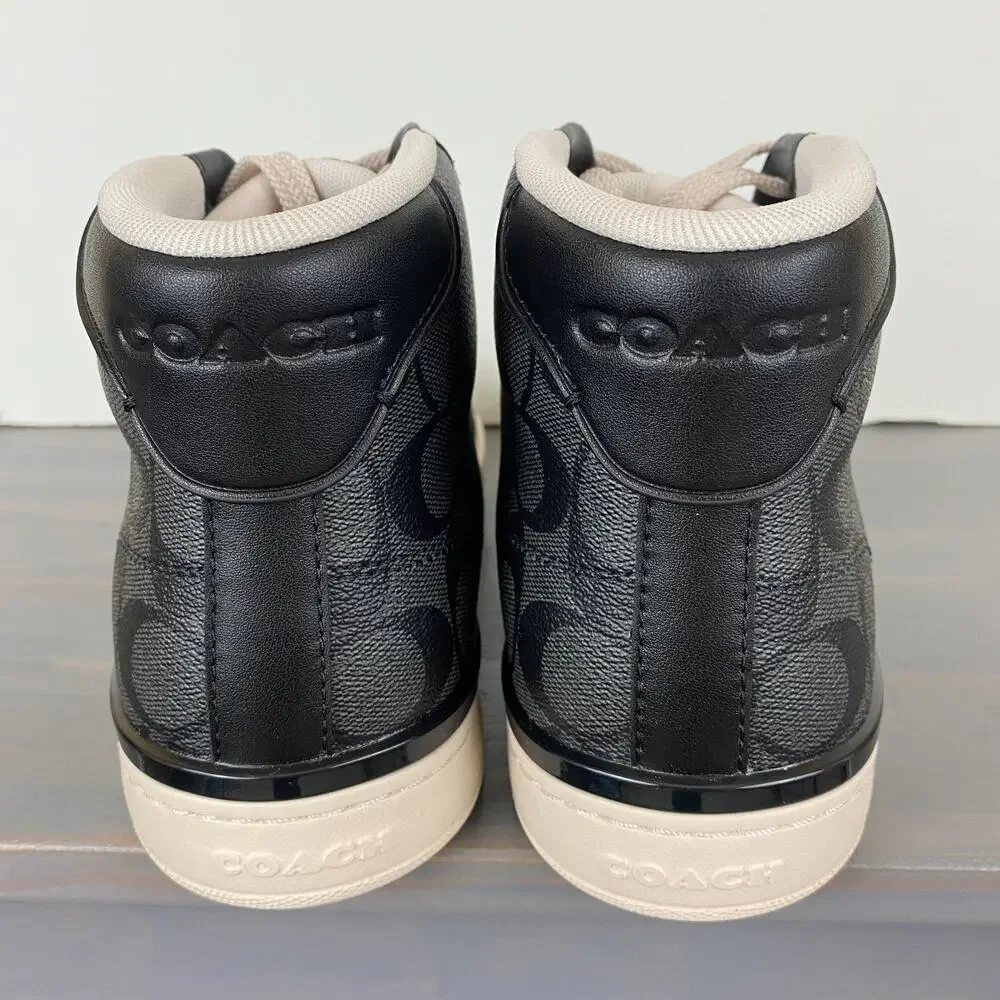 Coach Clip High Top Men’s Sneaker Charcoal Black G5385 Size 10D NWOB - Picture 6 of 11